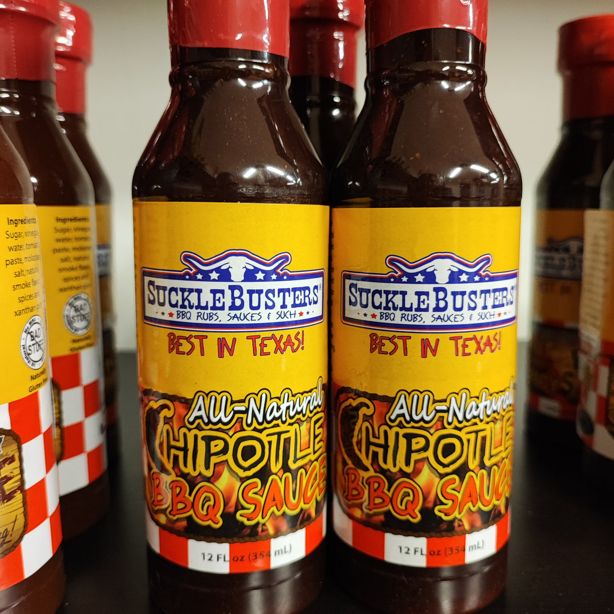 Suckle Busters All-Natural Chipotle BBQ Sauce 354 ml salsa BBQ USA Porki Comodi