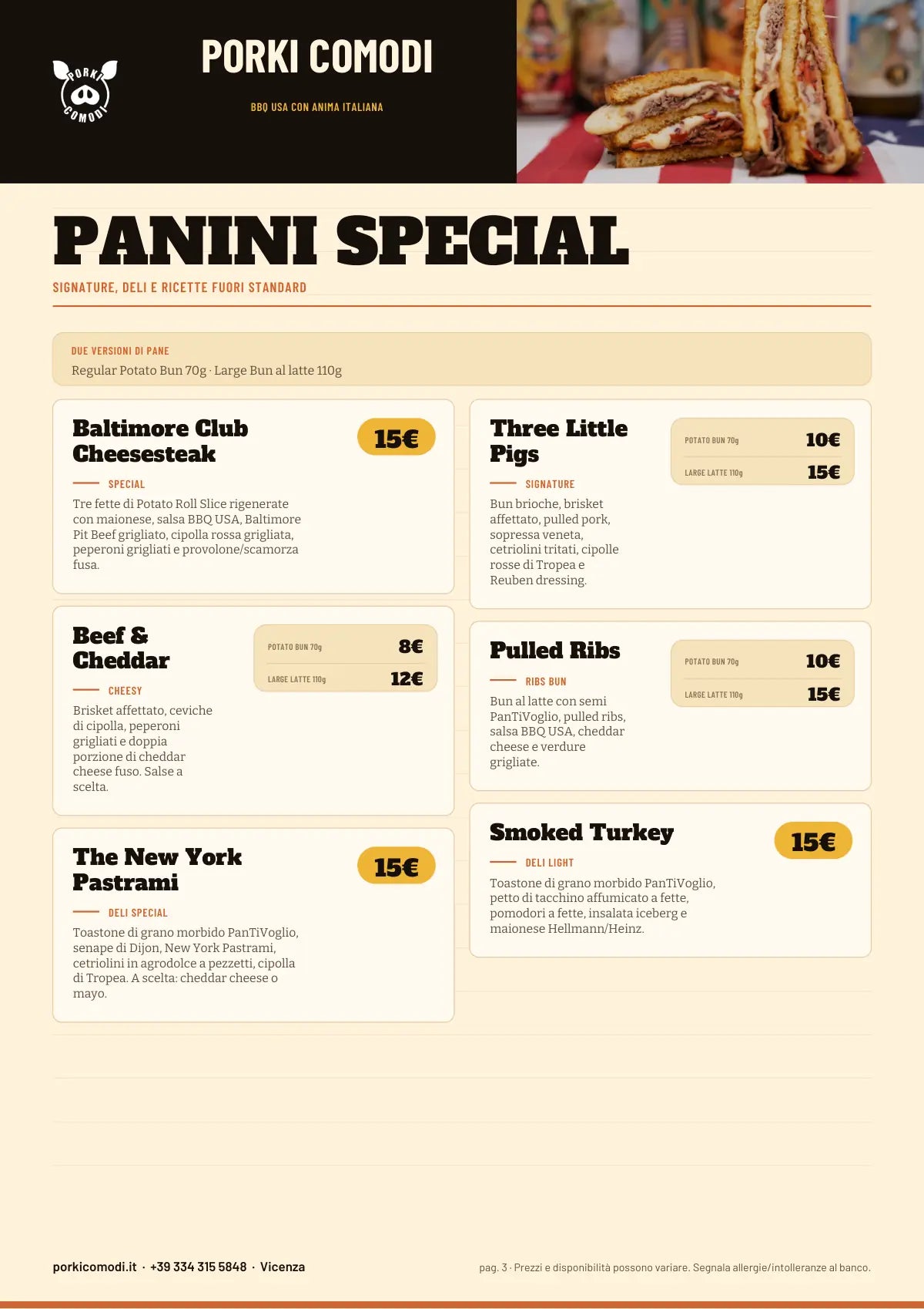 Menu punto vendita Porki Comodi pagina 3 di 7