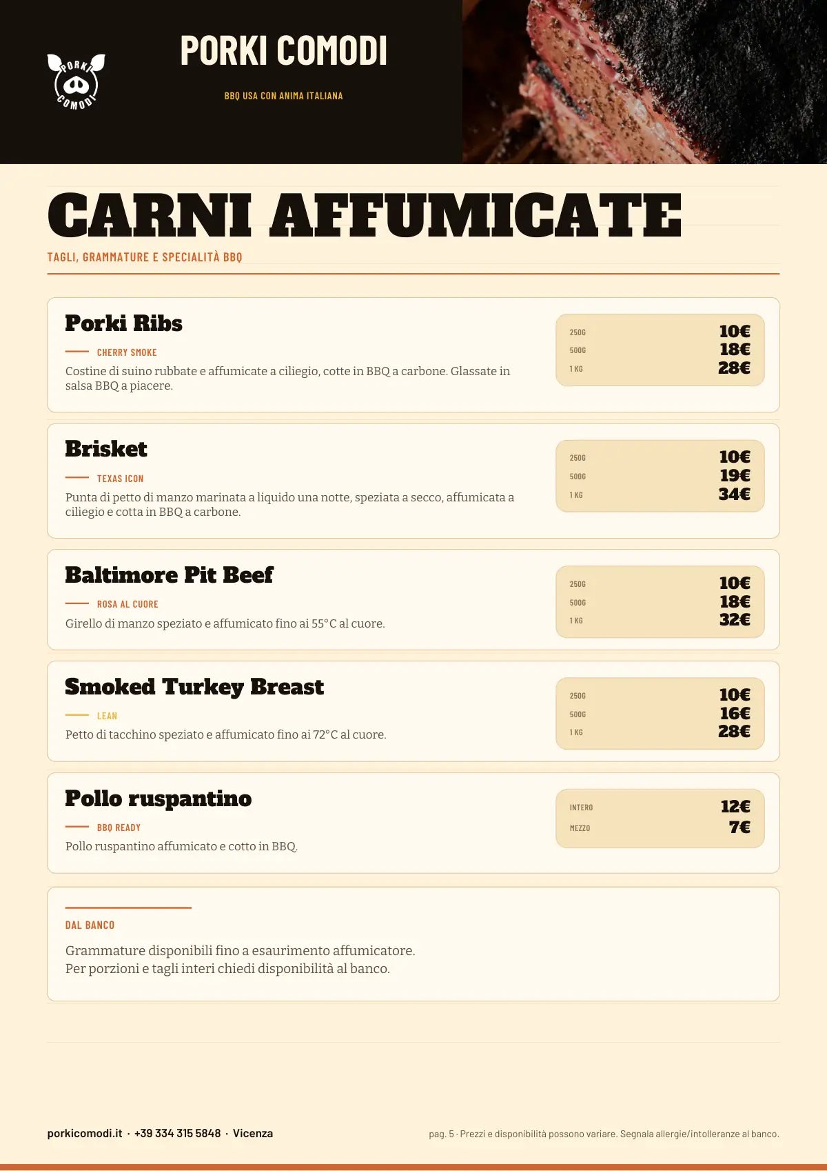 Menu punto vendita Porki Comodi pagina 5 di 7