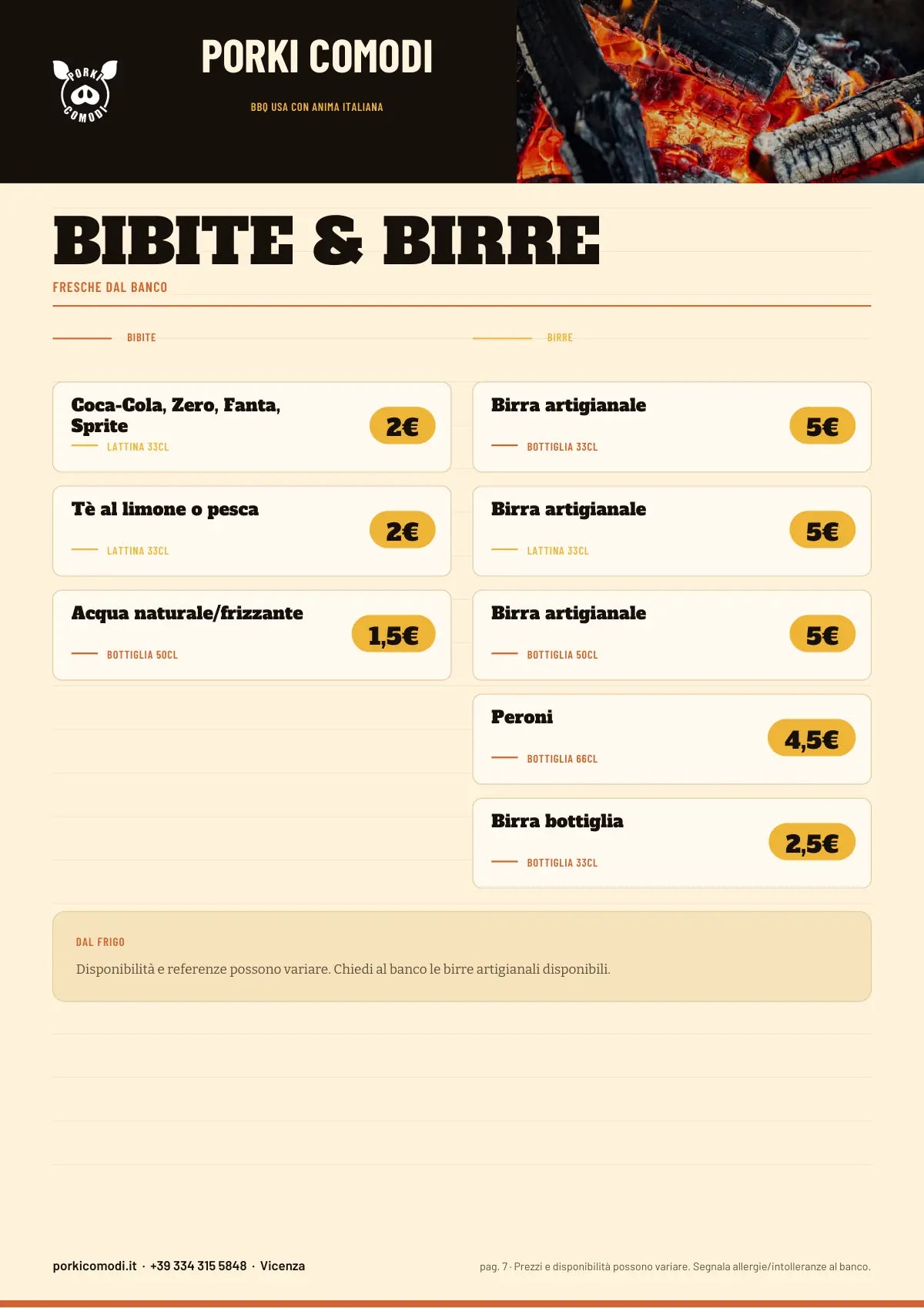 Menu punto vendita Porki Comodi pagina 7 di 7